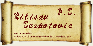 Milisav Despotović vizit kartica